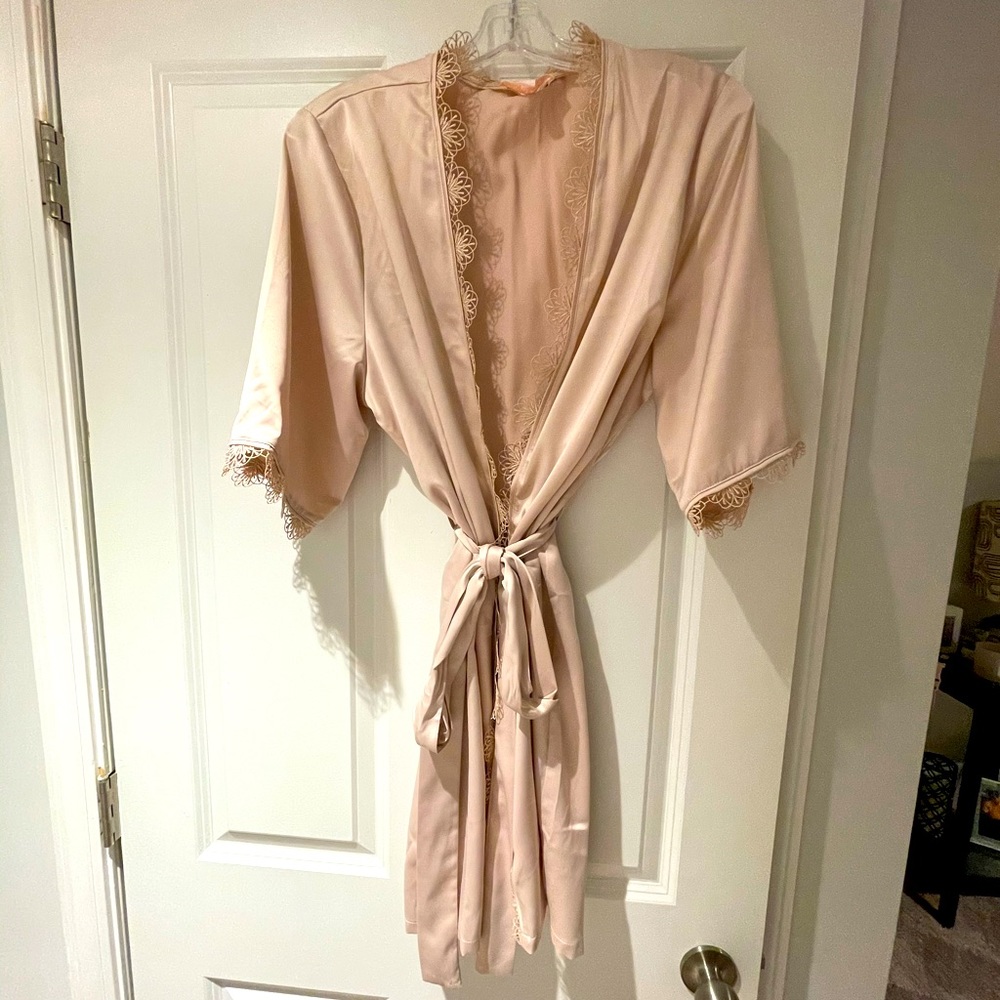 Blush silk robe